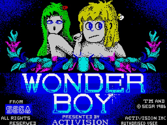 Wonder Boy title screen for ZX Spectrum